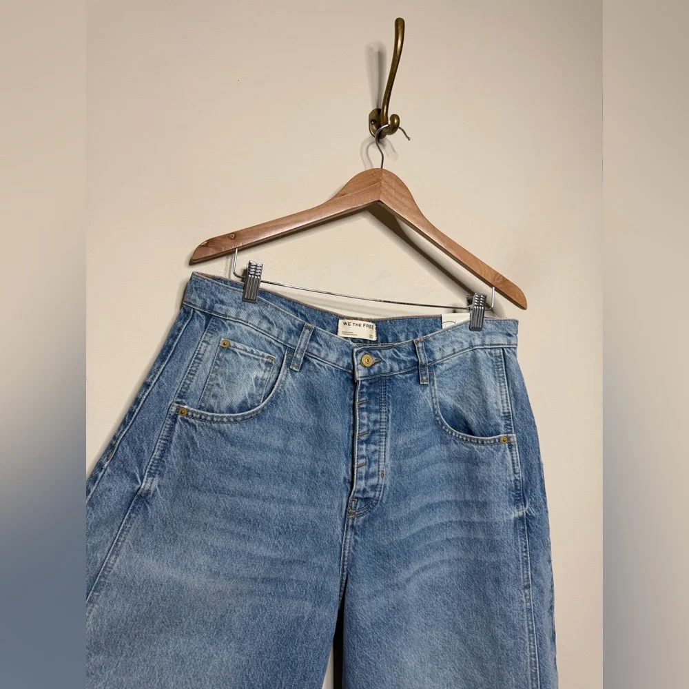 Free People We The Free Good Luck Mid Rise Barrel Jeans